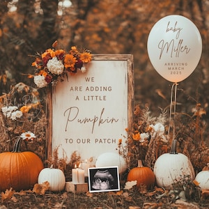 Fall Pregnancy Announcement Digital Social Media Baby Announcement We Are Adding A Pumpkin To Our Patch Gender Neutral