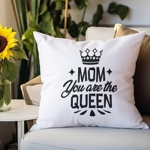 Mom you are the queen Pillow, Mama Day Pillow, Colorful Green Pillow Cover, Mama Pillow Cover, Gift For Mom & Father