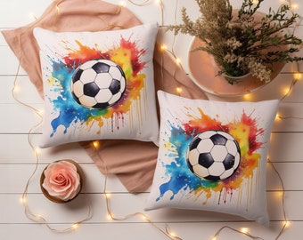Football Pillow Case / Decorative Football pillow covers / Cute Football pillow cover / Decorative pillow case Spun Polyester Square Pillow