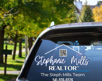 Website Custom QR Code Decal - Social Media Custom QR Code Sticker Vinyl Decal - QR code for Car - Realtor - Real Estate Marketing Sticker.