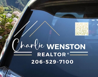 Realtor Decal, QR Code Decal, Real Estate Marketing Decal, Custom Realtor Decal, Vinyl Decal for Real Estate Marketing, Realtor Vinyl Dec