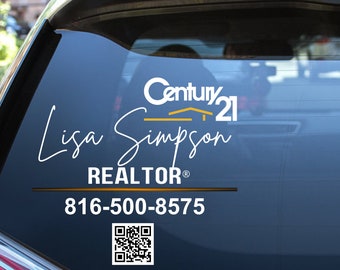 Century 21 Decal | QR Code Decal | Custom Sticker | Realtor Decal | Vinyl Decals | Real Estate Marketing