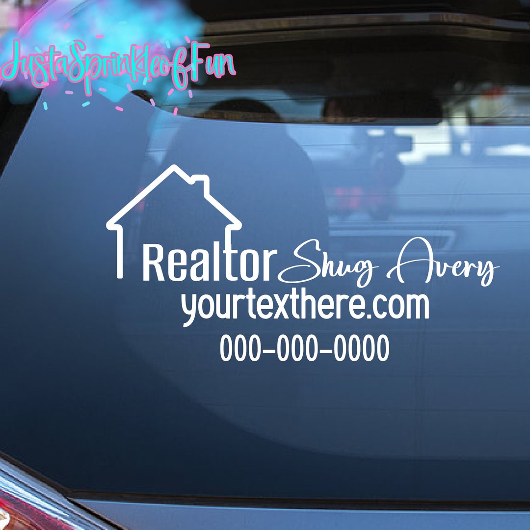 Custom, Realtor Decal REALTOR Decal, Real Estate Agent Decal, Real Estate Decal, Vinyl Decals Etsy