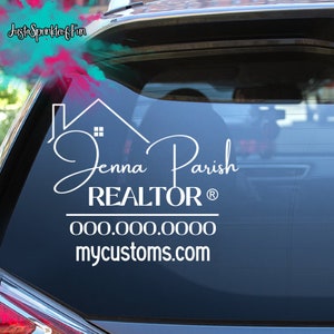 Custom Realtor Decal| REALTOR Decal | Real Estate Agent Decal | Real Estate Decal | Vinyl Decals