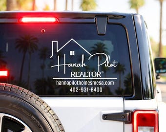 Custom Realtor Decal| REALTOR Decal | Real Estate Agent Decal | Real Estate Decal | Vinyl Decals