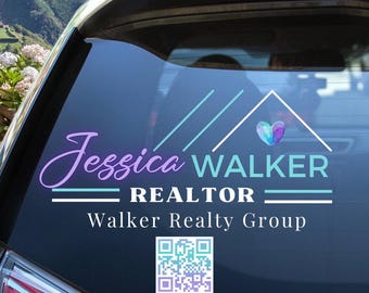 Realtor Decal, QR Code Decal, Real Estate Marketing Decal, Custom Realtor Decal, Vinyl Decal for Real Estate Marketing, Realtor Vinyl Dec