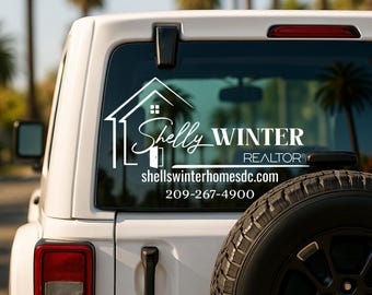 Custom Realtor Car Decal | Real Estate Agent Sticker | REALTOR Marketing Decal | Real Estate Window Decal | Personalized Business Logo Decal