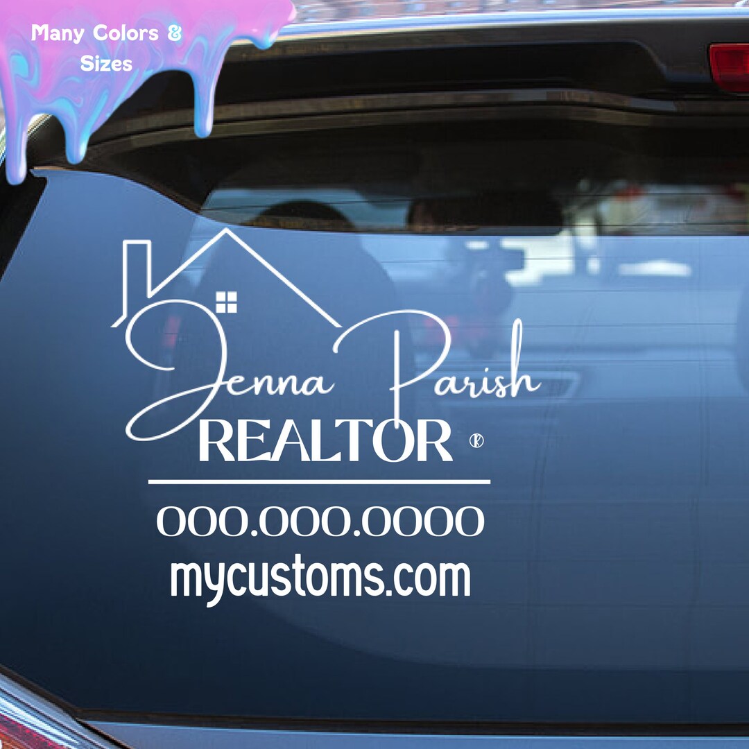 Realtor Decal Sign Custom Realtor Decal REALTOR Decal Real Estate Agent Decal - Etsy