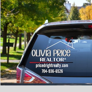 Realtor Sticker, Realtor Decal, Vinyl Marketing logo, Personalized Gift, Watercolor, Custom Decal