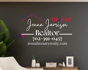Custom REMAX Wall Decal | REALTOR Decal | Vinyl Decal | Real Estate Agent Decal | Wall Decor | Custom logo design | Custom Wall Art|
