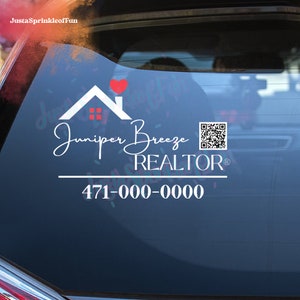 Custom QR Code | REALTOR Decal | Custom Vinyl Decal | Real Estate Agent Decal | Real Estate Decal | Vinyl Decals