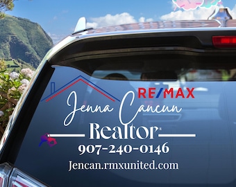 REMAX Decal | REALTOR Decal | Personalized Decal | Custom Vinyl Decal | Real Estate Agent Decal | Real Estate Decal | Vinyl Decals