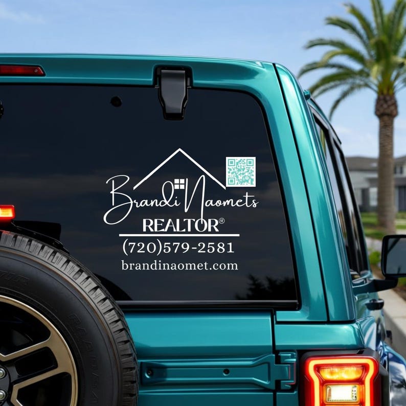 Realtor Decal Sign Custom QR Code | REALTOR Decal | Custom Vinyl Decal | Real Estate Agent ...