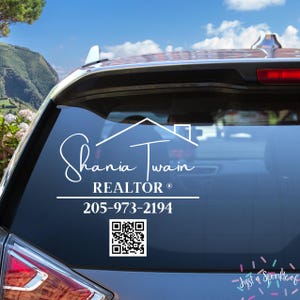 Real Estate Decal, QR Code Decal, Custom Realtor Decal, Vinyl Decal for Real Estate Marketing, Realtor Vinyl Decals for cars, Realtor Decal