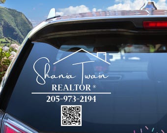 Real Estate Decal, QR Code Decal, Custom Realtor Decal, Vinyl Decal for Real Estate Marketing, Realtor Vinyl Decals for cars, Realtor Decal