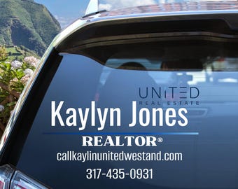 Realtor Decal, Real Estate, Custom Real Estate Agent Gift, Marketing, Personalized Sticker, Business Decal, Custom Logo.