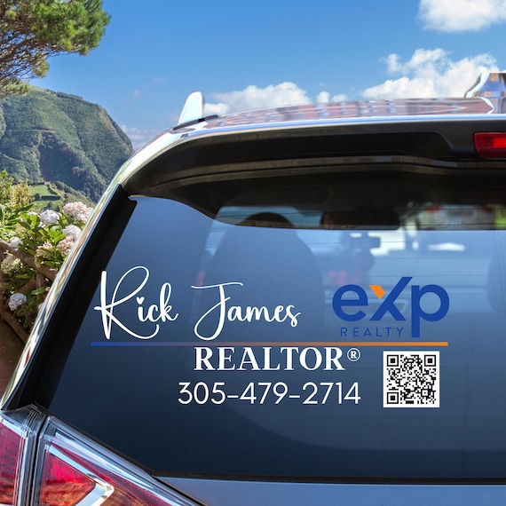 Custom Sticker| Realtor Decal QR Code | Real Estate Agent Decal | Vinyl Decals | Realtor Gift| Real Estate Marketing | Exp realty