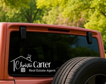 Realtor Car Decal, Custom Real Estate Agent Sticker, Personalized Vinyl Window Decal with QR Code, Business Logo Marketing Sticker, Name