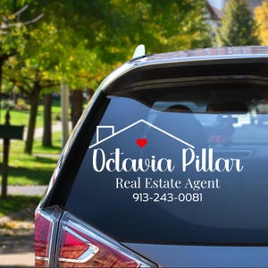 Realtor Decal - Real Estate Agent - Heart Sticker - Personalized Gift - Custom Decal - Business Marketing