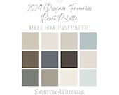 2024 Designer Favourites Paint Palette- Sherwin Williams. Whole Home interior palette, modern neutral home, organic modern, trending colors