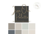 Iron Ore Paint Palette- Sherwin Williams, best soft black, whole home color scheme, neutral coordinating colors