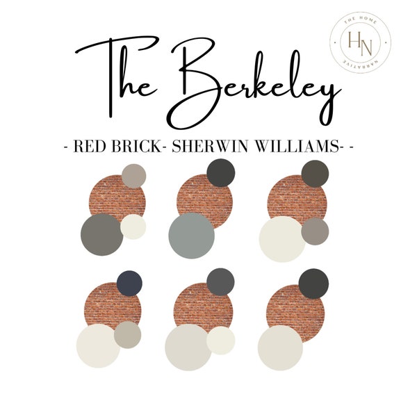 The Berkeley - Sherwin Williams- Red Brick Exterior Paint Combinations