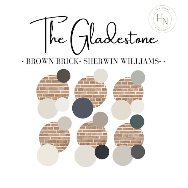 The Gladestone - Sherwin Williams - BROWN Brick Exterior Color Scheme