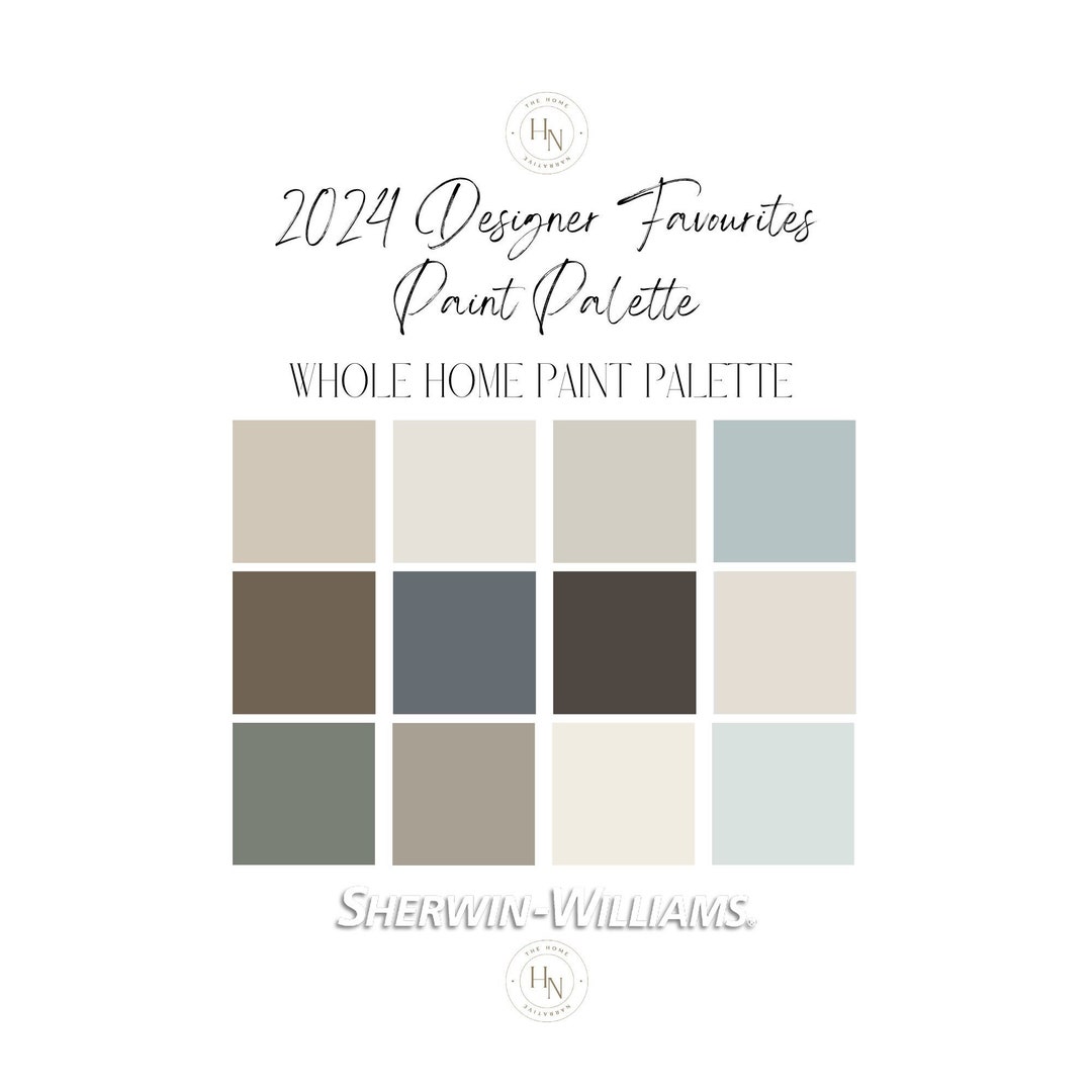 2024 Designer Favourites Paint Palette- Sherwin Williams. Whole Home ...