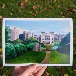 Impressão artística do Castelo de Windsor, Inglaterra, Acrílicos, pintura, decoração para casa, ilustração, cartão postal