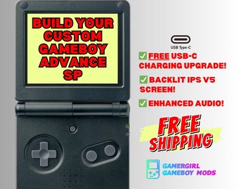 CUSTOM Gameboy Advance SP - Build Your Custom Gameboy Advance SP Mod w/ Ips v5 Screen, Enhanced Audio + Usb-C Charging Upgrade!!