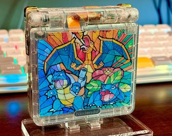 Kanto Starters Stained Glass Edition | Gameboy Advance SP IPS V5 | Modded Gba SP Console