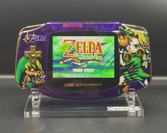 ZELDA PURPLE Gameboy Advance personalizado con pantalla IPS retroiluminada, audio mejorado + ¡Mejoras disponibles!