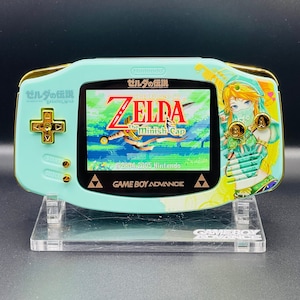 ZELDA GOLD Custom Gameboy Advance Mod w/ Backlit GBA Mod, Enhanced Audio + Upgrades Available!!