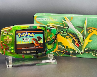 RAYQUAZA GREEN Gameboy Advance personalizado con pantalla IPS retroiluminada, audio mejorado + ¡Actualizaciones disponibles!