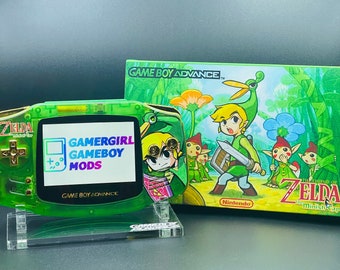 ¡Gameboy Advance personalizada con la gorra ZELDA MINISH, pantalla IPS retroiluminada, audio mejorado y actualizaciones disponibles!
