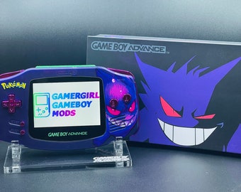 GENGAR PKMN Custom Gameboy Advance Mod w/ Backlit GBA Mod, Enhanced Audio + Upgrades Available!!