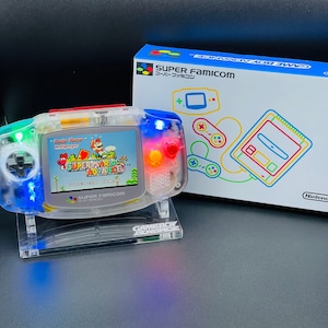 SUPER FAMICOM Custom Gameboy Advance w/ Laminated IPS v5 Backlit Screen, Enhanced Audio + Upgrades Available!!