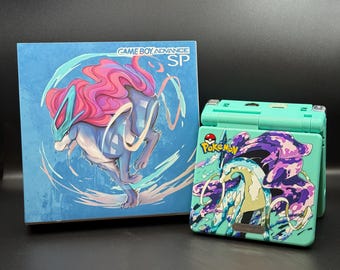 Crystal Suicune Edition | Gameboy Advance SP IPS V5 | Modded Gba SP Console