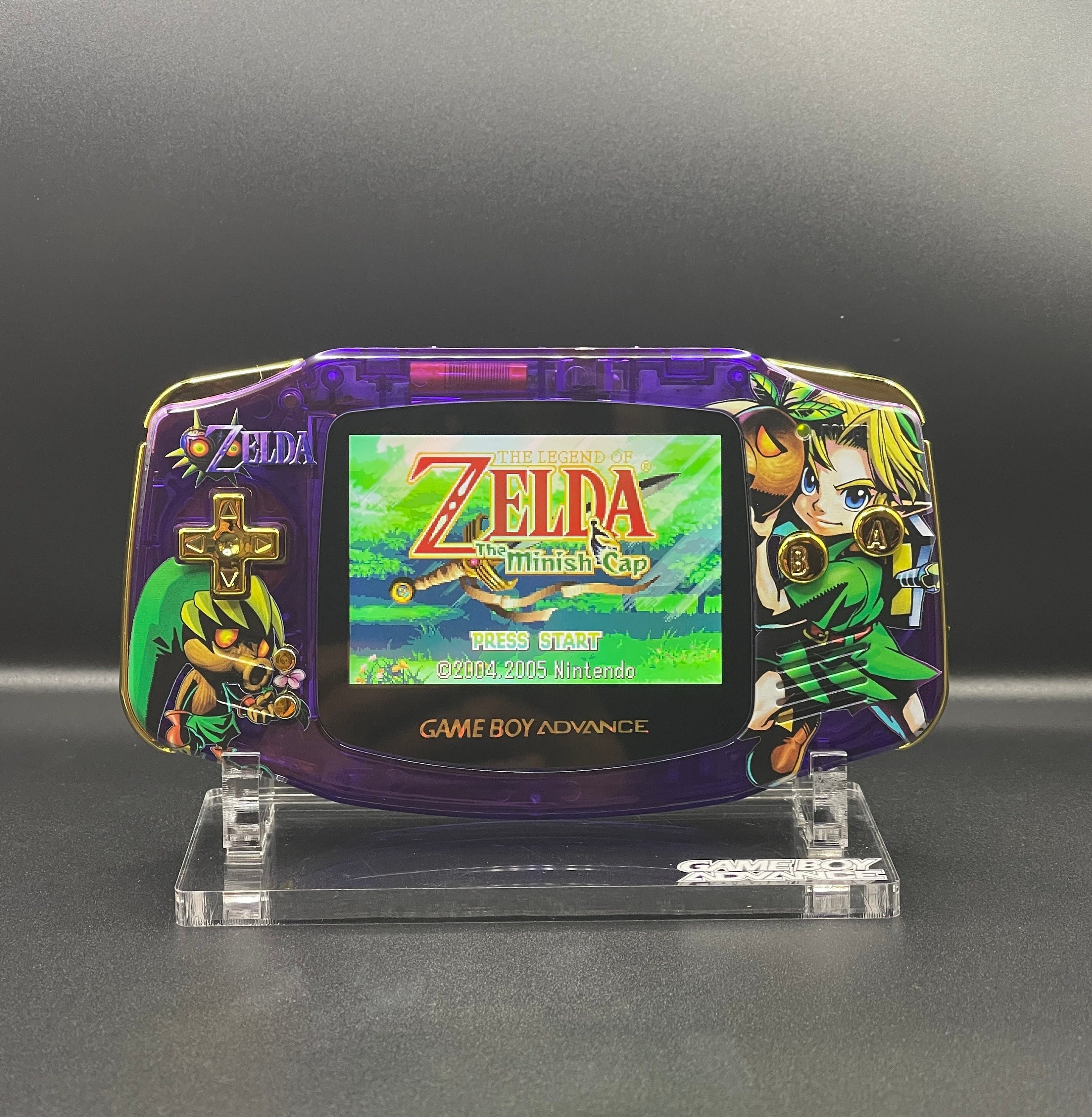ZELDA PURPLE Custom Gameboy Advance W/ Backlit IPS Screen