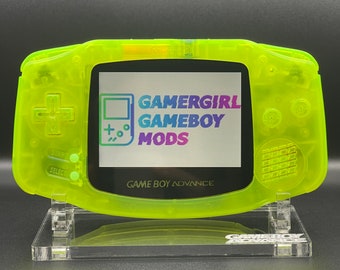 SLIME GREEN Custom Gameboy Advance Mod w/ Backlit GBA Mod, Enhanced Audio + Upgrades Available!!