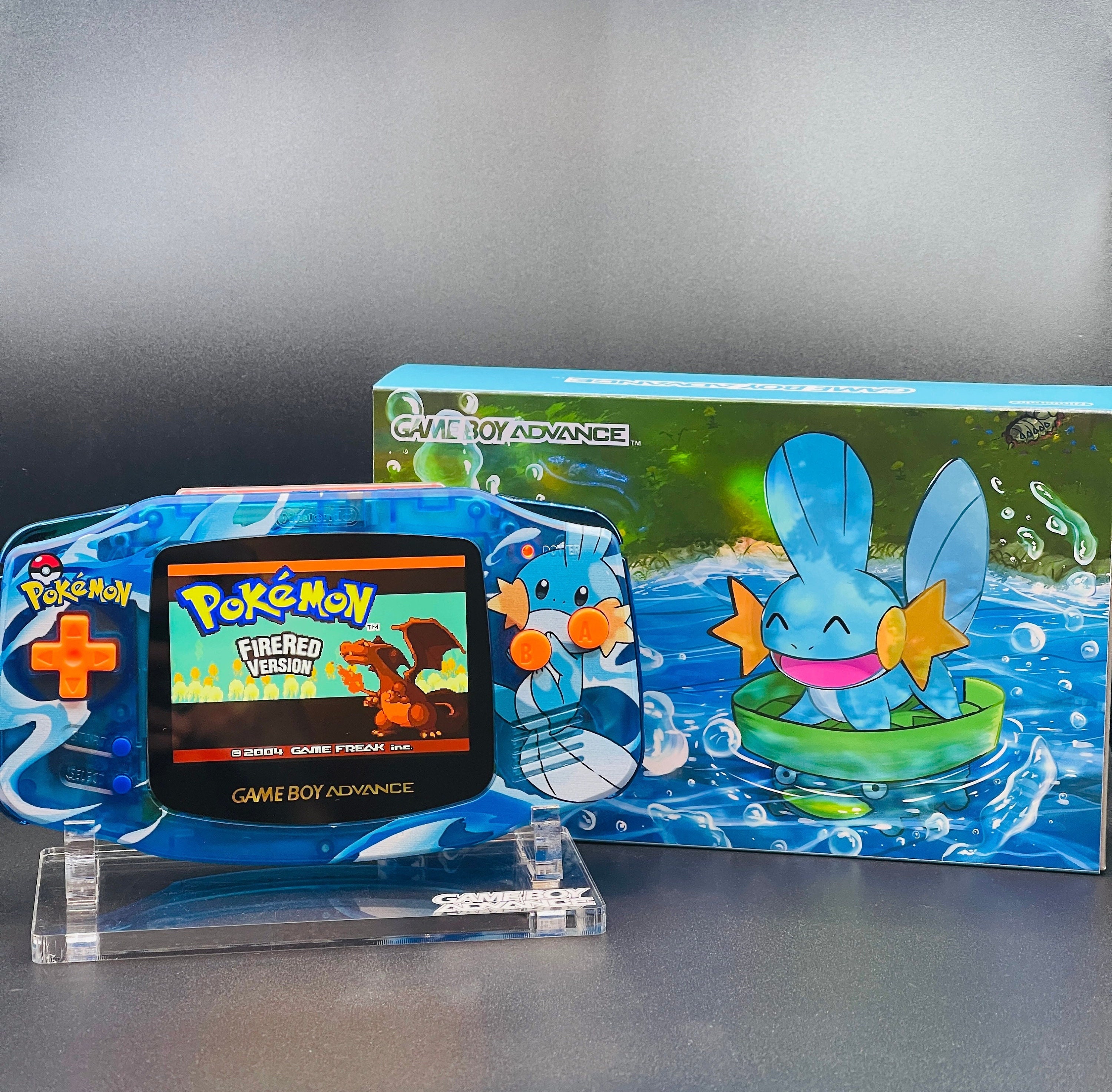 Mudkip Custom Gameboy Advance W/ Backlit IPS V5 Laminated Screen +