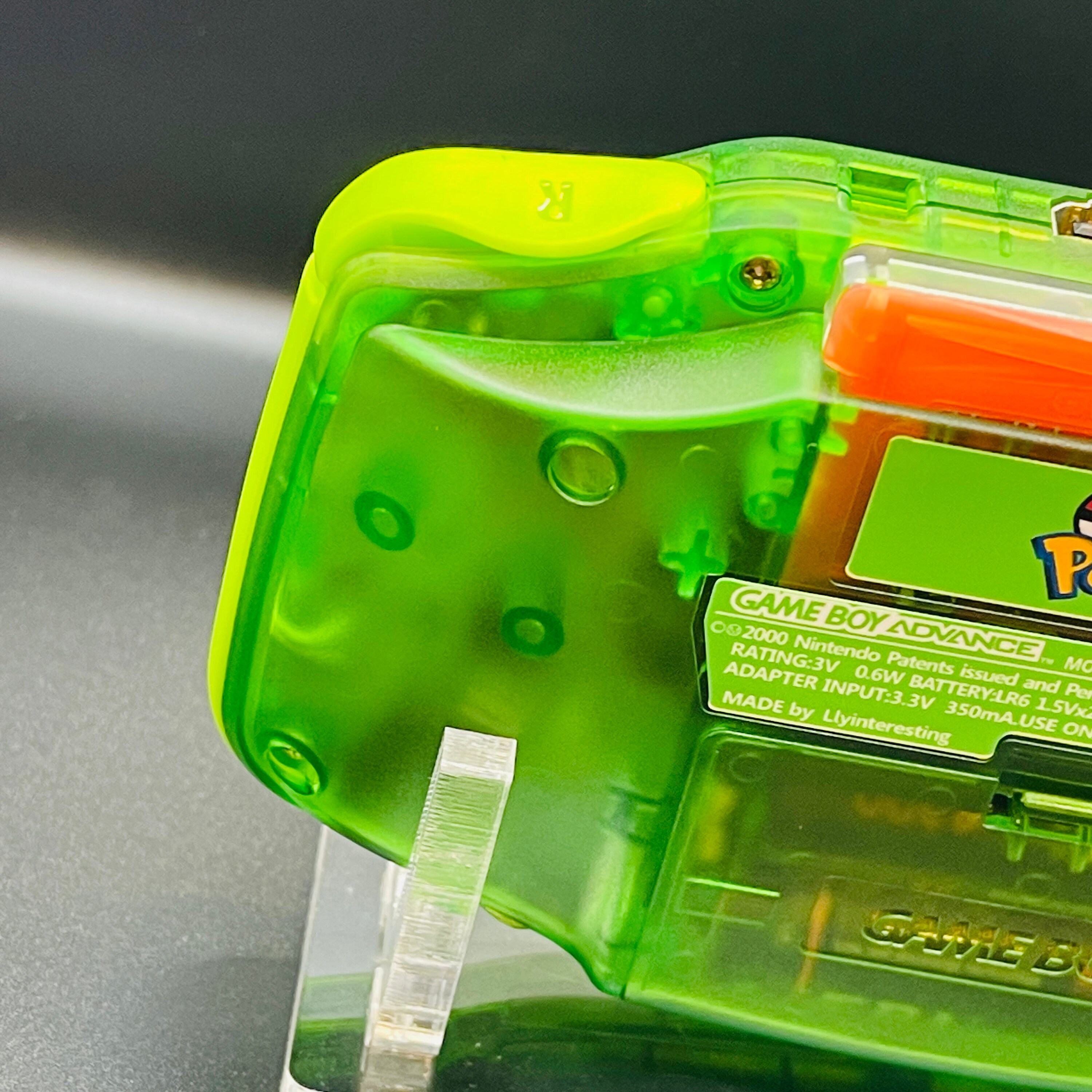 Game Boy Advance SP Custom IPS Backlit Screen UV Printed Shell Rayquaza Pokemon