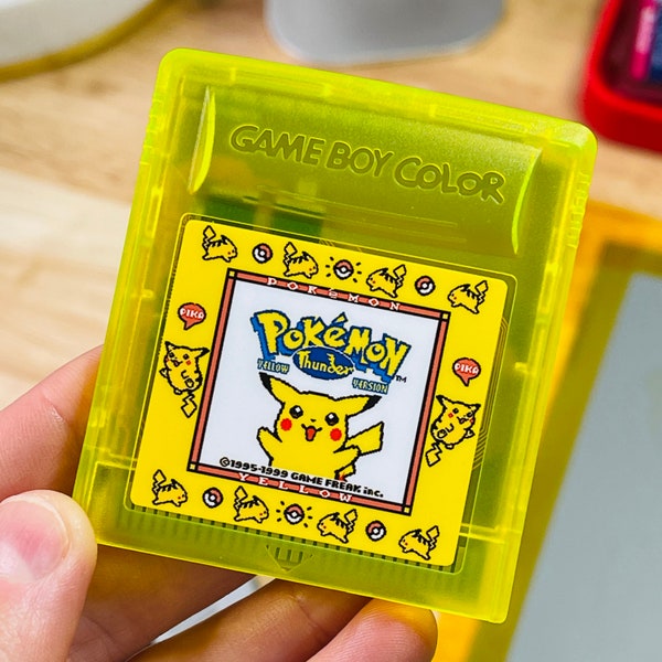 Pokémon Thunder Yellow Gameboy English Rom Hack - Limited Edition w/ New Battery (Compatible with GB, GBC & GBA consoles)