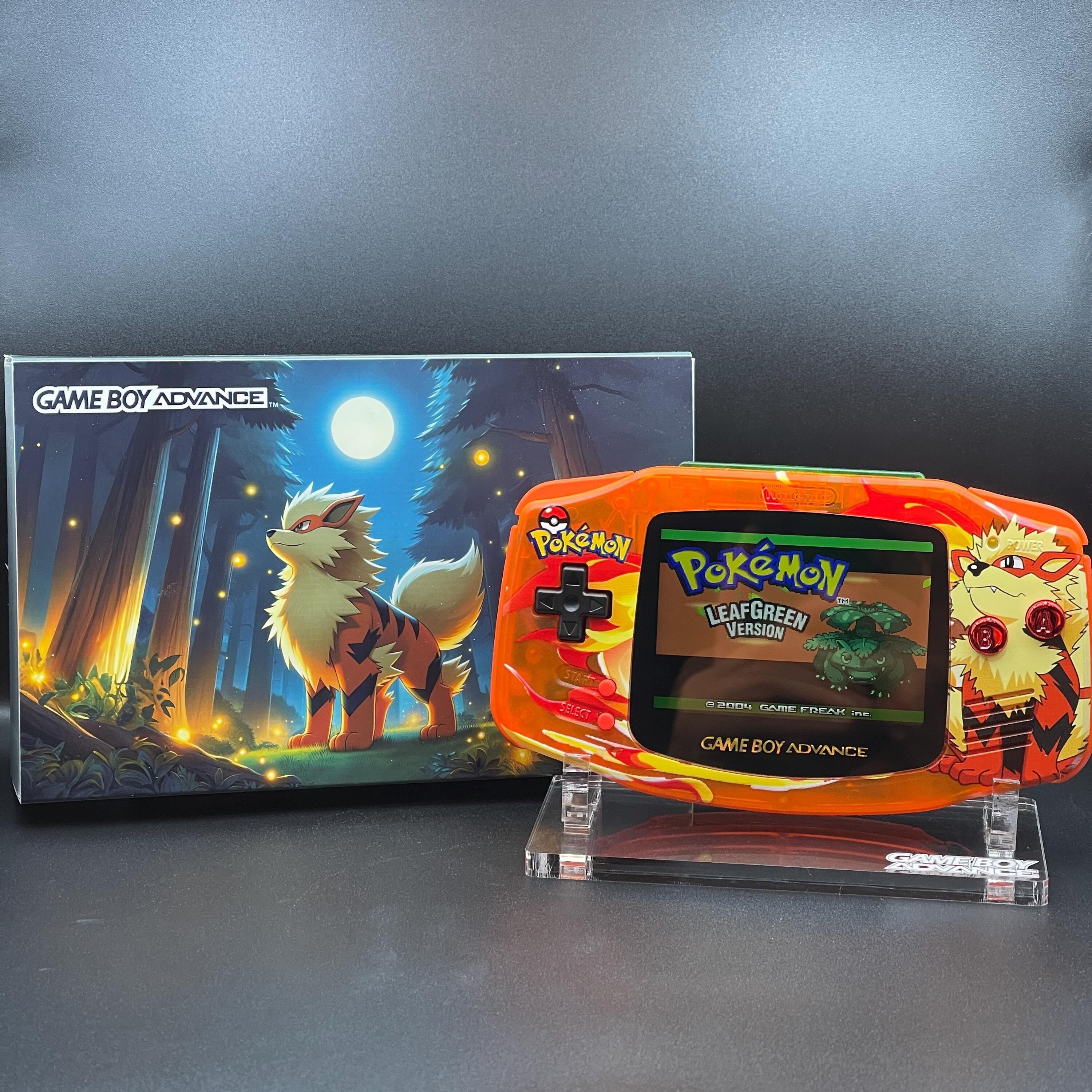 Arcanine Pokemon Themed Gameboy Advance, IPS Backlit Screen
