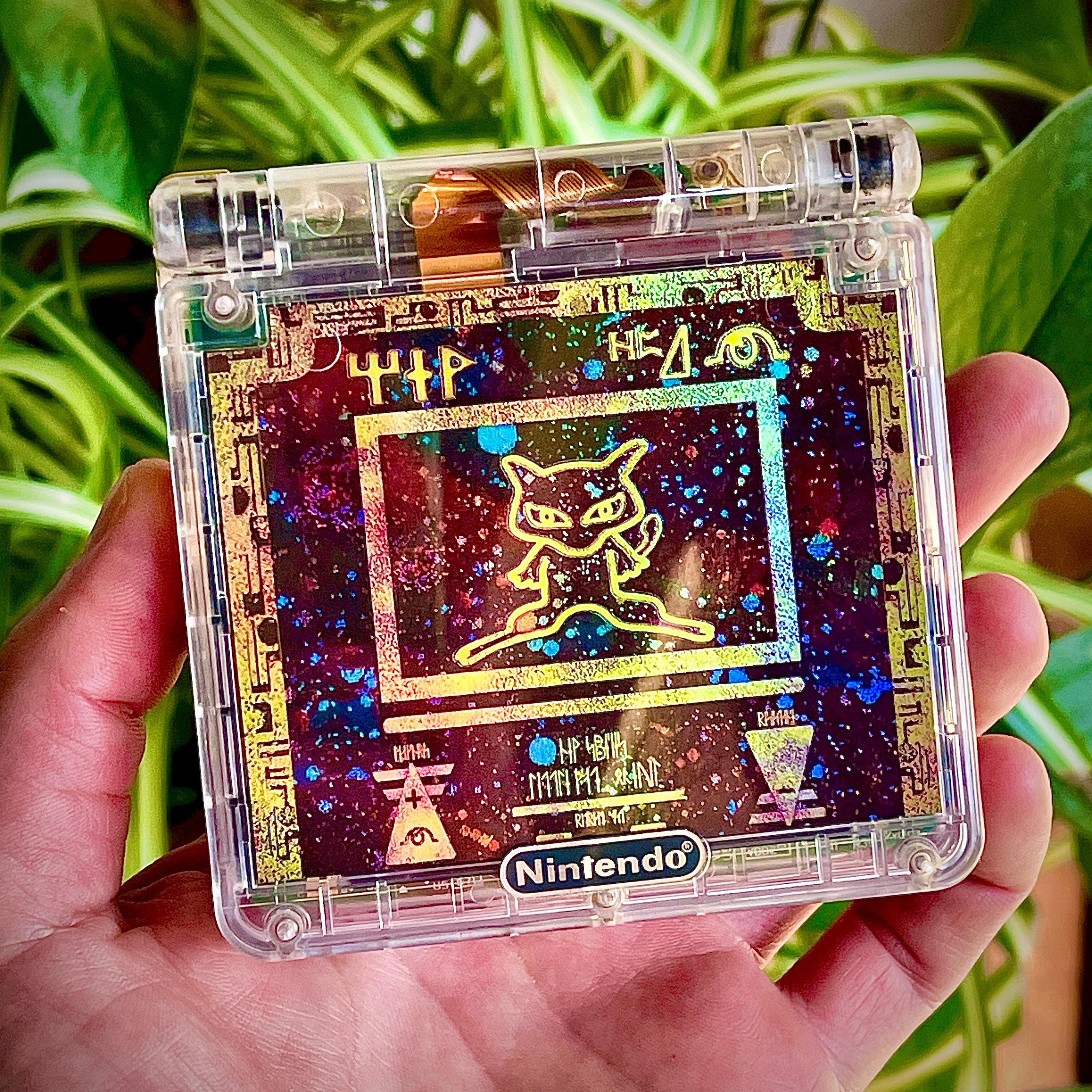 ANCIENT MEW Custom Gameboy Advance SP w/ Ips V5 Backlit Screen, Enhanced Audio + Usb-C Charging!