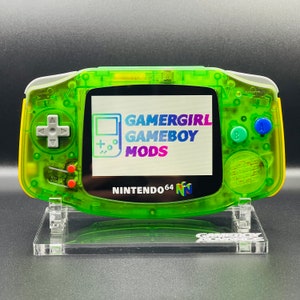 N64 FUNTASTIC THEMED Jungle Green Custom Gameboy Advance w/ Backlit GBA Mod, Enhanced Audio + Upgrades Available!!