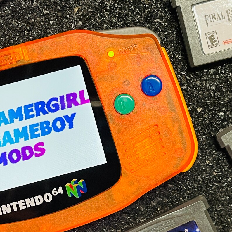N64 Funtastic Fire Orange Custom Gameboy Advance Mod With Backlit ...