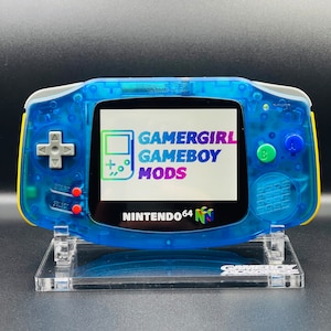 N64 FUNTASTIC THEMED Atomic Blue Custom Gameboy Advance Mod w/ Backlit GBA Mod, Enhanced Audio + Upgrades Available!!
