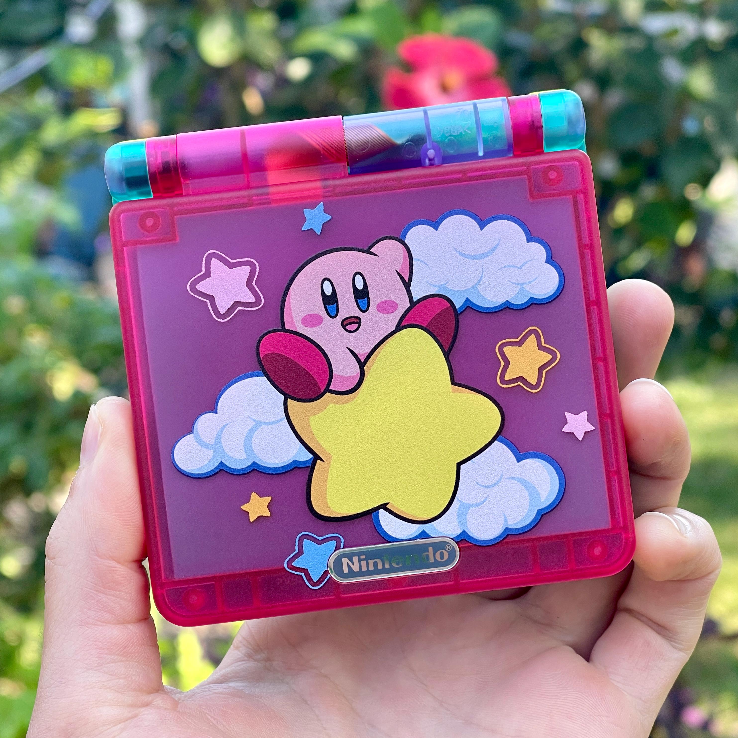 KIRBY Custom Gameboy Advance SP w/ Backlit IPS v5 Screen, Enhanced Audio + Usb-C Charging!