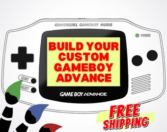 CUSTOM Modded Gameboy Advance - Build Your Custom Modded Gameboy Advance w/ Backlit IPS Screen, Enhanced Audio, Carrying Case + Extras!!